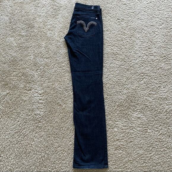7 Dark Wash Straight Leg Jeans 29 - Picture 5 of 13